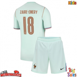 France Warren Zaire-Emery #18 Replica Away Stadium Kit for Kids World Cup 2026 Short Sleeve (+ pants)